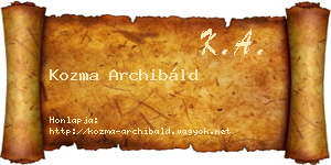 Kozma Archibáld névjegykártya